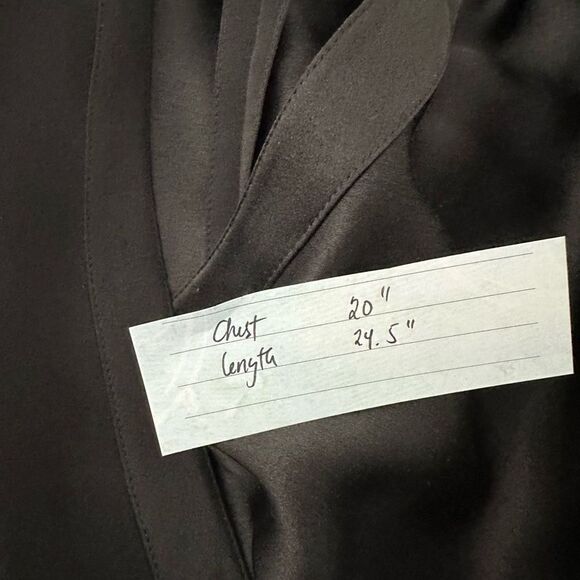 ROBERT HAIK Vintage Black 100% Silk Surplice Embellished Blouse size 38 / Medium - Picture 8 of 8